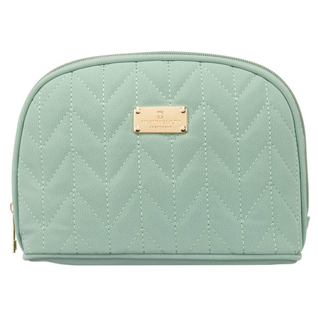 Praktische Damen Kosmetiktasche in Grün mit Fischgrätstruktur – Peterson
