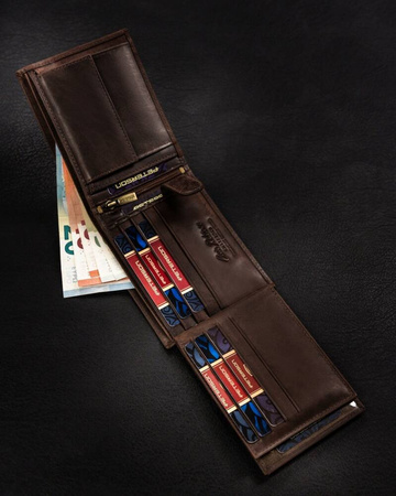 Große Herren Geldbörse aus Leder mit Zierprägung – Peterson