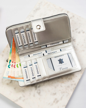 Große klassische Damen Geldbörse aus Öko-Leder – Rovicky