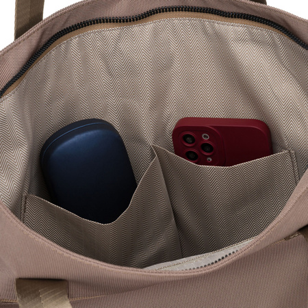 Damen-Shopper, einteilig, beige, mit Reißverschluss – Peterson