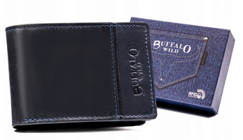 Kleine Herren Geldbörse aus Leder ohne Verschluss – Buffalo Wild
