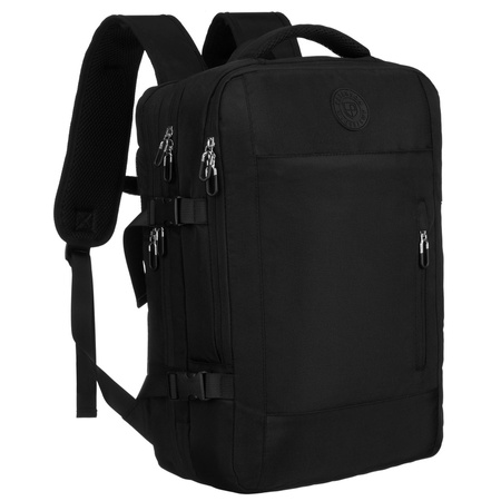 Schwarzer Reise-Rucksack, ideal als Handgepäck für das Flugzeug - Peterson