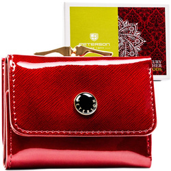 Damen Geldbörse in Rot aus glattem Leder – Peterson