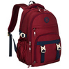 Bordeauxfarbener Schulrucksack aus Polyester mit seitlichen Kompressionsriemen – Peterson