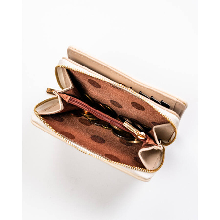 Gesteppte, beige Damen-Geldbörse aus Öko-Leder, passend für einen Fahrzeugschein – Peterson