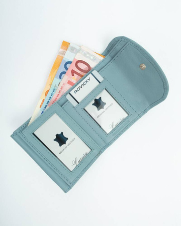 Eleganter, kleiner Damen Geldbörse mit Druckknopf aus echtem Leder – Rovicky