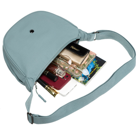 Einfaches Damen Umhängetäschchen mit Reißverschluss aus blauem Polyester – Peterson
