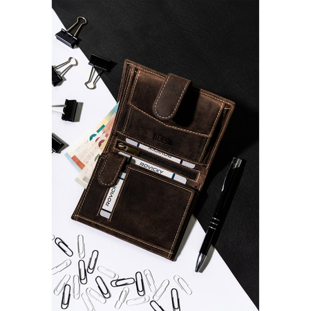 Herren-Geldbörse für Karten und Dokumente aus Nubukleder - Buffalo Wild