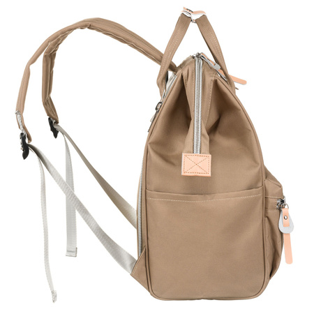 Reisefreundlicher Damen Rucksack aus Polyester in Dunkelbeige mit Laptopfach – Peterson