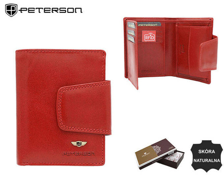 Damen Geldbörse aus Leder mit Druckverschluss – Peterson