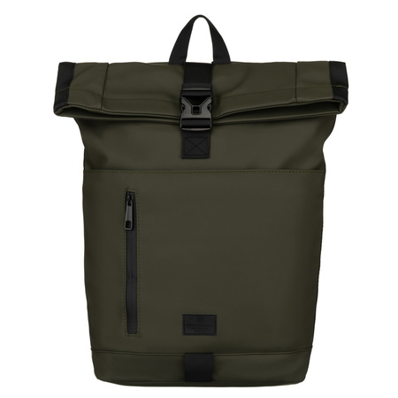 Großer grüner Rolltop-Rucksack mit Laptopfach – Peterson