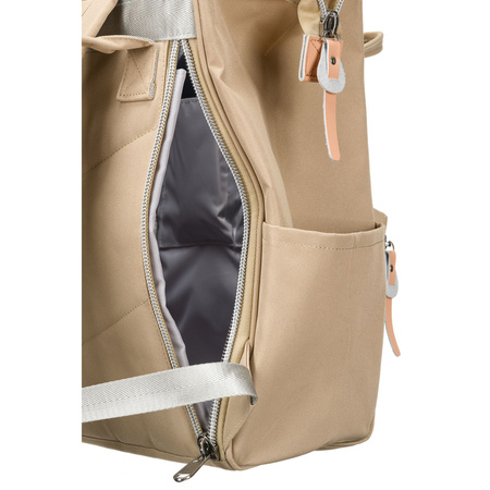 Reisefreundlicher Damen Rucksack aus Polyester in Beige mit verstellbaren Trägern – Peterson