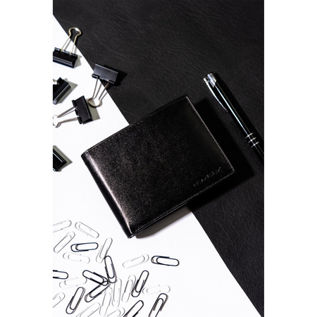 Herren Geldbörse aus schwarzem Echtleder – Rovicky