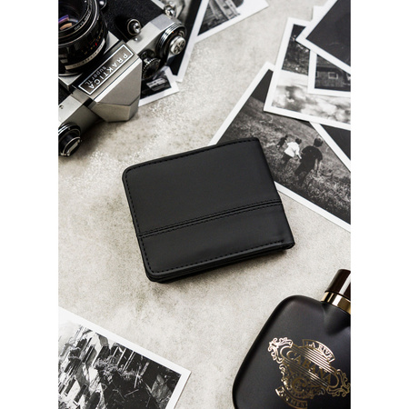 Schwarze Herren Geldbörse im Querformat aus Öko-Leder – Peterson