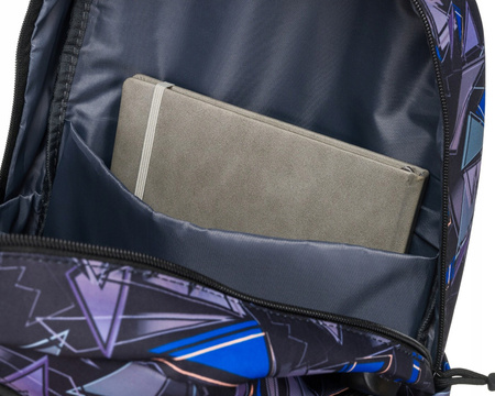 Großer, bunter Schulrucksack aus Polyester mit USB-Anschluss – Peterson