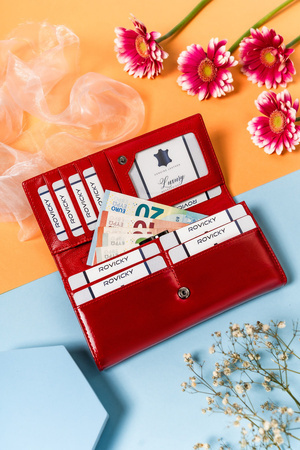 Elegante Damen Geldbörse aus Leder mit Druckknopf – Lorenti