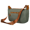 Damen Umhängetasche aus Nylon in Grün-Braun mit Außentasche – Peterson