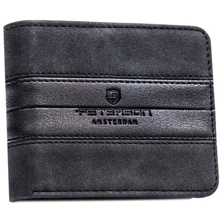 Kleine, schwarze Herren Geldbörse aus Öko-Leder – Peterson