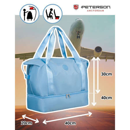 Reisetasche aus strapazierfähigem Polyester in Hellblau - Peterson