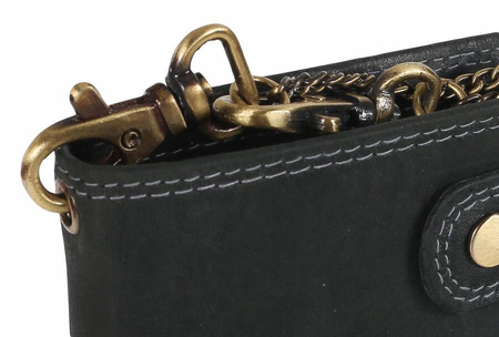 Attraktive Herren Geldbörse aus Leder mit Messingkette – Always Wild