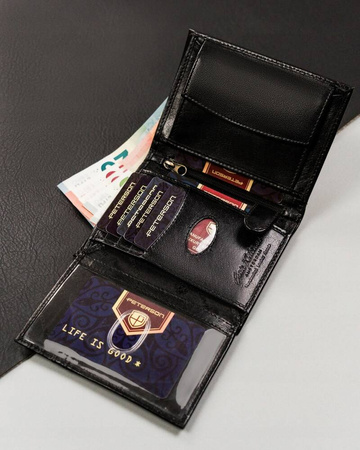 Klassische Herren Geldbörse aus Leder ohne äußeren Verschluss – Peterson