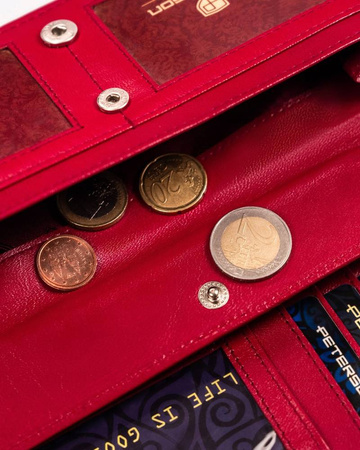 Große Damen Geldbörse aus Leder mit Druckknopfverschluss – Peterson