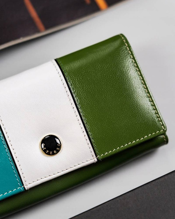 Damen Geldbörse aus Leder mit Druckknopf – Peterson