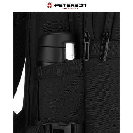 Reise-Rucksack aus Polyester in Schwarz mit Laptopfach - Peterson