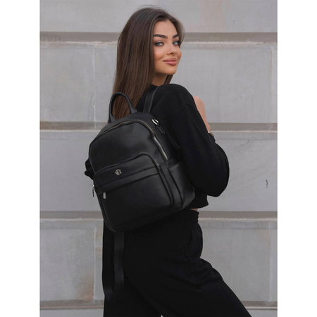 Damen-Rucksack mit Taschen in Schwarz – Rovicky