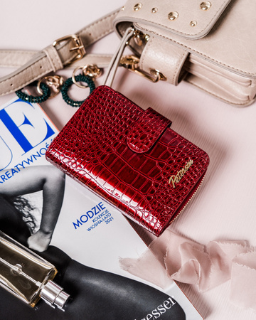 Damen Geldbörse aus Leder mit Druckknopf – Peterson