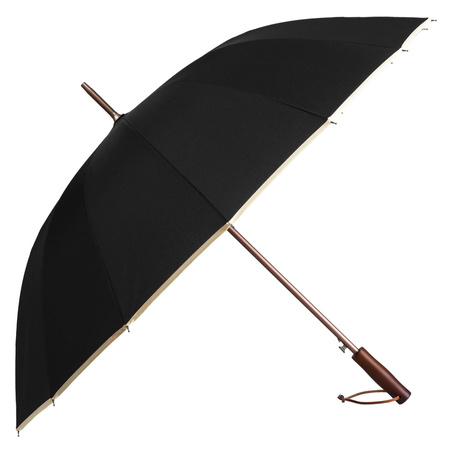 Großer, eleganter Behörden-Regenschirm in Schwarz – Peterson