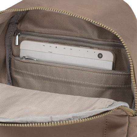 Beiger Damen-Rucksack aus Polyester, an verstellbaren Trägern hängend - Peterson