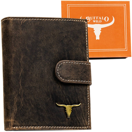 Herren-Geldbörse für Karten und Dokumente aus Nubukleder - Buffalo Wild