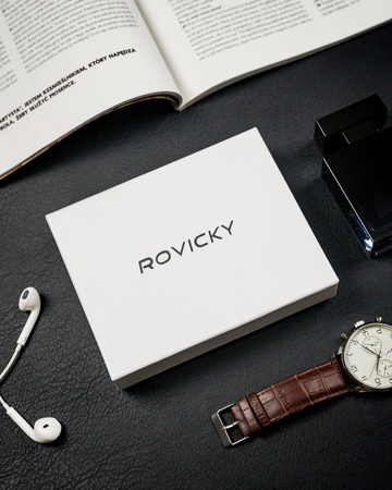 Faltbare vertikale Herren Geldbörse mit Reißverschlussfach – Rovicky