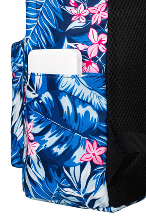 Städtischer Schulrucksack aus strapazierfähigem Polyester mit Pflanzenmuster – Peterson