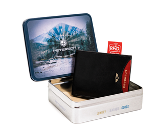 Horizontale, kleine Herren Geldbörse aus Leder mit RFID – Peterson