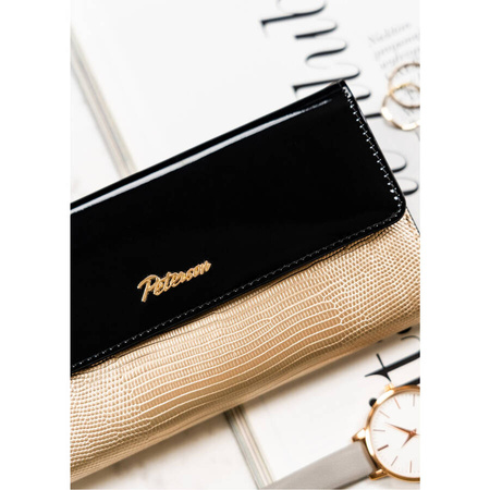 Elegante Damen Geldbörse mit Lackklappe und Reptilprägung – Peterson