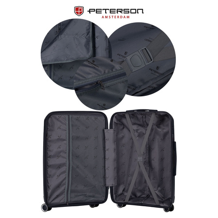 Kofferset in Schwarz aus Polypropylen mit Zahlenschlössern - Peterson