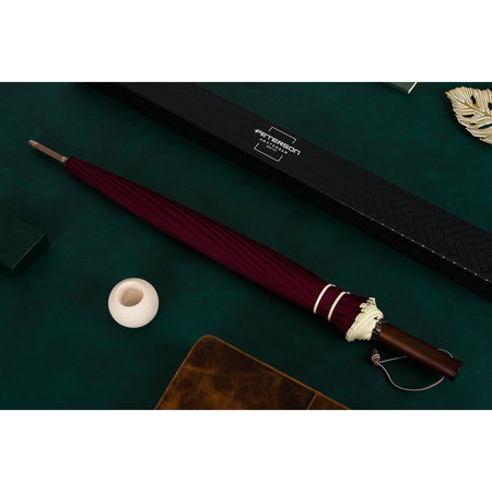 Roter, eleganter Behörden-Regenschirm – Peterson