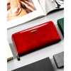 Damen-Geldbörse als Federmäppchen aus echtem und Öko-Leder, rot, mit Reißverschluss - Rovicky