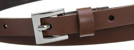 Damen Gürtel schmal mit silberner Metallschnalle, klassisch