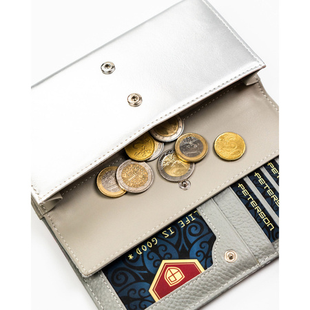 Mehrfarbige Damen Geldbörse mit RFID-Schutz und Druckknopf – Peterson