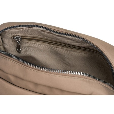 Kleine praktische Damen Umhängetasche aus Nylon in Beige – Peterson