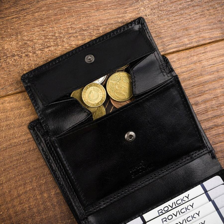 Große Herren Geldbörse aus Leder ohne Verschluss – Rovicky