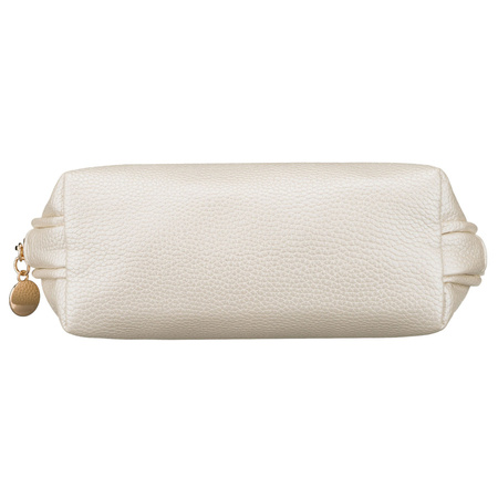 Beige Kosmetiktasche aus Öko-Leder, ein Fach, mit Reißverschluss – Rovicky