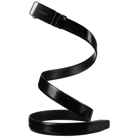 Eleganter Herren-Gürtel aus Naturleder in Schwarz mit automatischer, silberner Schnalle - Peterson