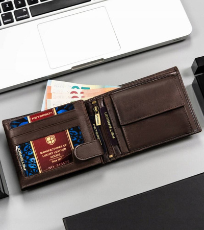 Herren Geldbörse aus Leder mit Zierprägung – Peterson