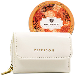 Weiße Damen Geldbörse aus Lackleder mit RFID – Peterson