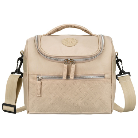 Praktische Reise-Kosmetiktasche aus synthetischem Stoff in Beige - Peterson