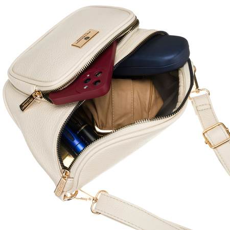 Hellbeige Damen-Gürteltasche aus Öko-Leder mit Reißverschluss – Peterson